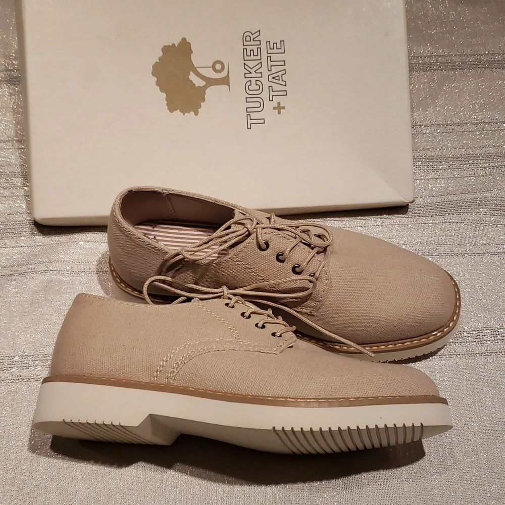 Tucker + Tate NEW Oxfords Dress Shoes Canvas Boys 1M NIB